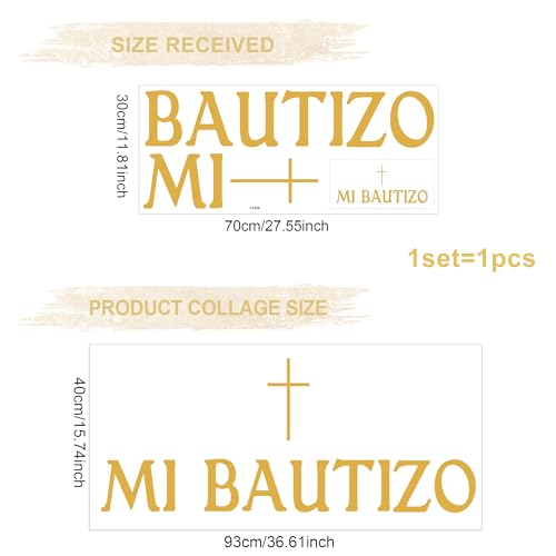 Mi Bautizo Wall Decal with Cross - Baptism & Communion Decor