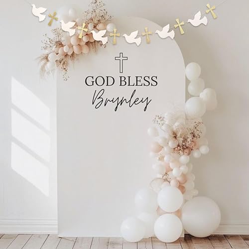 Elegant Christening Dove and Cross Banner for Religious Celebrations