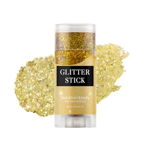 EBHDEH Gold Face and Body Glitter Stick Neon Rave Festival Makeup