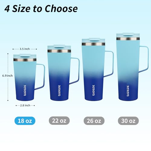BJPKPK 18oz Insulated Tumbler with Handle & Straw - BPA Free