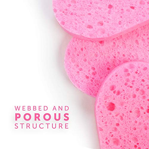 Compressed Cellulose Facial Sponges - 50 Count for Cleansing & Exfoliation