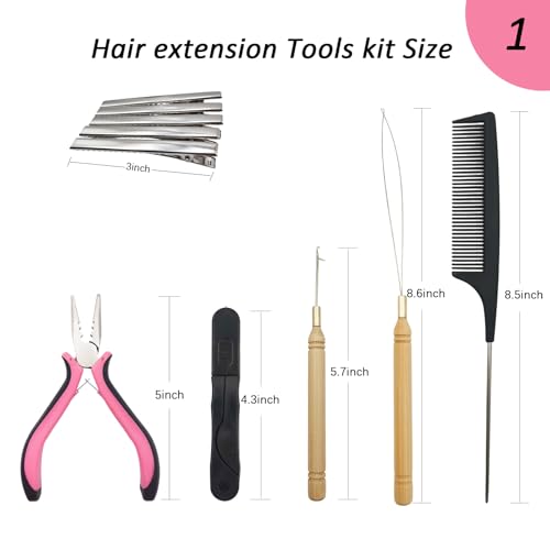 Complete Hair Extensions Tool Kit with Micro Ring Beads & Pliers