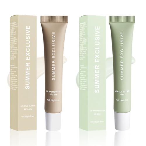 HULYHDP Summer Tinted Lip Balm & Gloss Set with Vanilla & Mint - Hydrating & Nourishing for Women