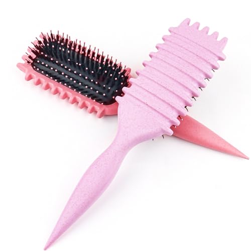 Curly Hair Brush for Defining Curls | Ergonomic Design, Pink