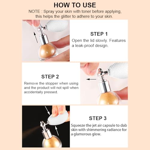 Pearl White Glitter Spray for Face & Body - Long Lasting Highlighter
