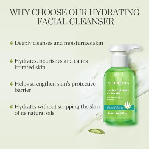 Aloderma Hydrating Aloe Face Wash for Dry & Sensitive Skin - 5.29 oz