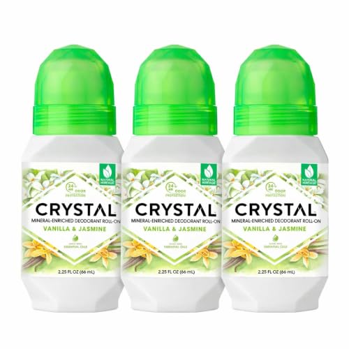 Crystal Mineral Deodorant Roll-On, 6.75 oz. (Pack of 3) - Vanilla Jasmine