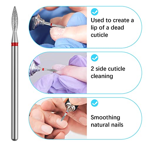 Flame Cuticle Nail Drill Bit Set - 6pcs for Electric Nail Files