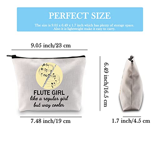 Flute Player Makeup Bag - Travel Zipper Pouch Gift for Flutists