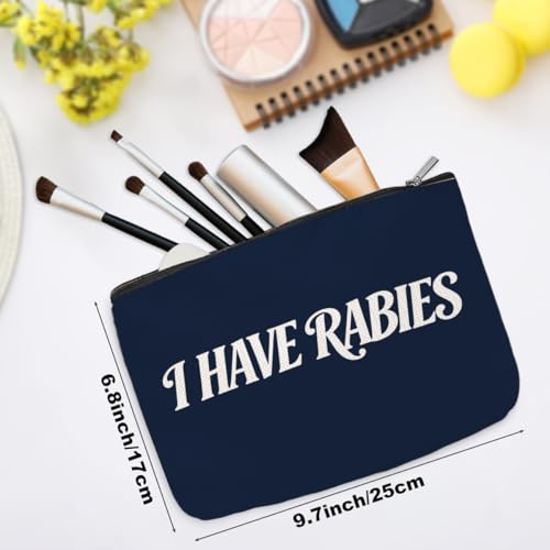 PQV Navy Blue Funny Makeup Bag for Women - Sarcastic Humor Travel Toiletry Pouch