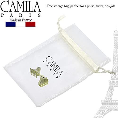 Camila Paris Green 1-Inch French Small Claw Hair Clips Set of 2 for Women