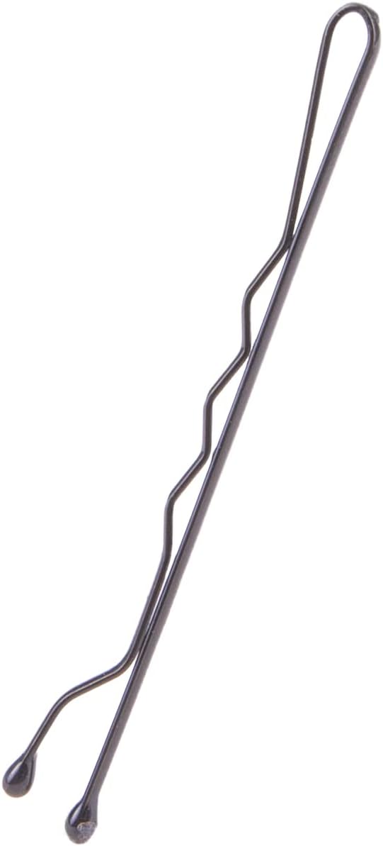 No Slip Bobby Pins - Black High Gloss Hair Accessories | 48 Count for All-Day Comfort and Styling