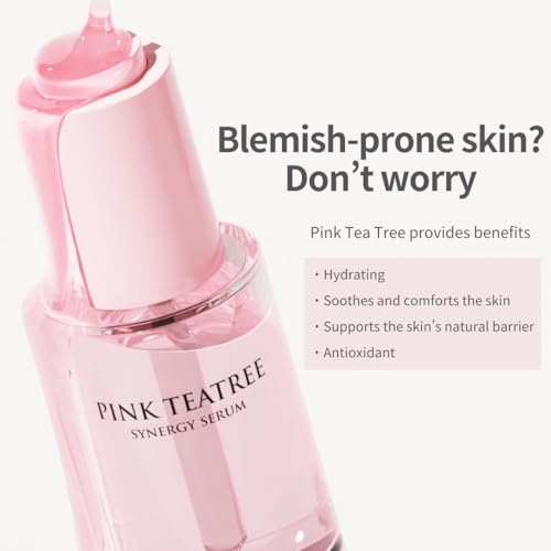 Aplin Pink Tea Tree Serum with Hyaluronic Acid & Niacinamide - Hydrating Korean Skin Care, 30mL