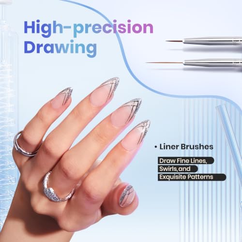 Beetles Gel Polish Nail Art Brushes 6 Pcs Multicolor Set A-Multicolor-6