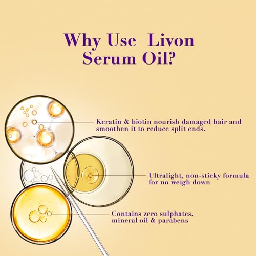 Livon Onion Hair Repair Serum for All Hair Types – 3.3 fl oz, Sulfate & Paraben Free
