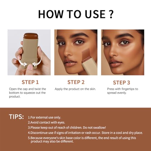 HANJILIAN 3-in-1 Foundation Stick with Serum | Natural Finish, Medium-to-Full Coverage #04