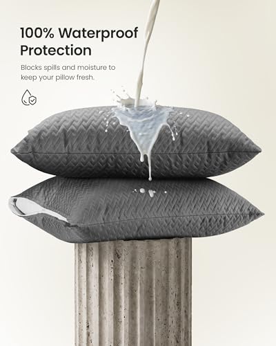 Standard Size Pillow Protectors - 2 Pack | Waterproof & Dust Mite Proof