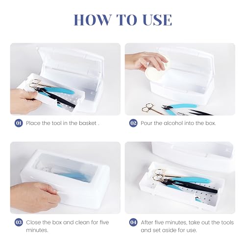SULLMAR Nail Tool Sterilizer Soaking Box for Manicure & Eyelash Tools