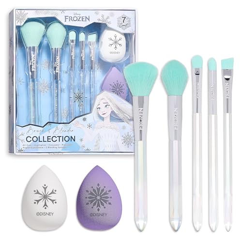 Disney Frozen 7PC Makeup Brush & Blender Set for Women & Girls