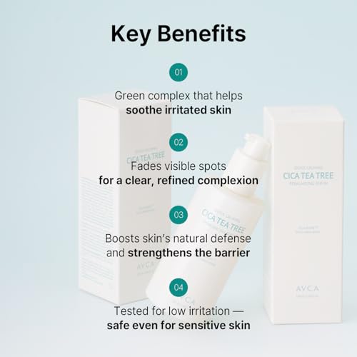 AVCA Cica Tea Tree Serum – Soothing Niacinamide Face Serum for Acne