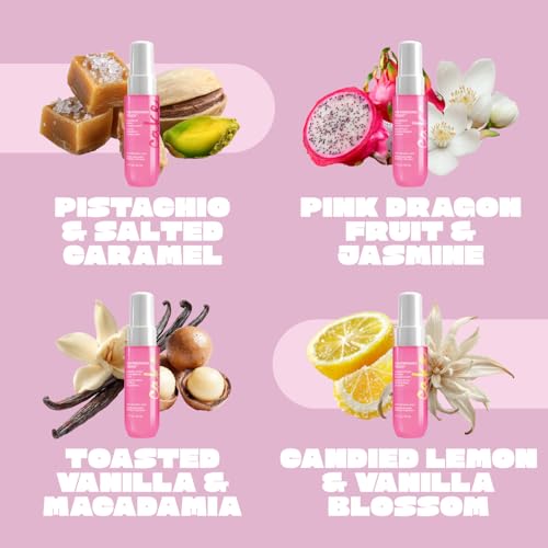 Cake Beauty Hair & Body Mist Gift Set, 4 Travel Size Fine Fragrance Mists, Perfume Sampler Set for Women, Aloe & Argan Oil, 4 x 30mL