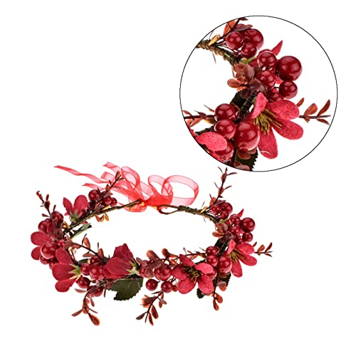 Christmas Flower Crown Headband with Pine Cones & Berries - SD-A