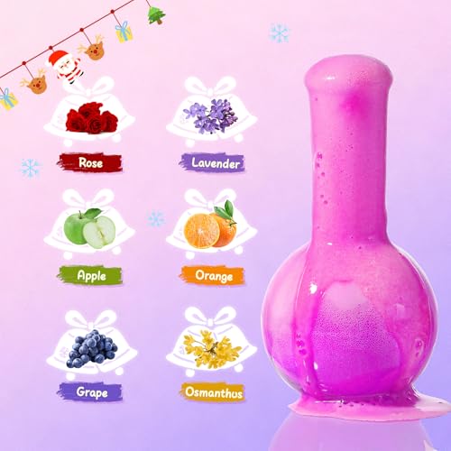MeCids Magic Potion Bubble Bath Bombs for Kids - Shaped Gems & Stars, Fun Science Gift Set, 6-Pack