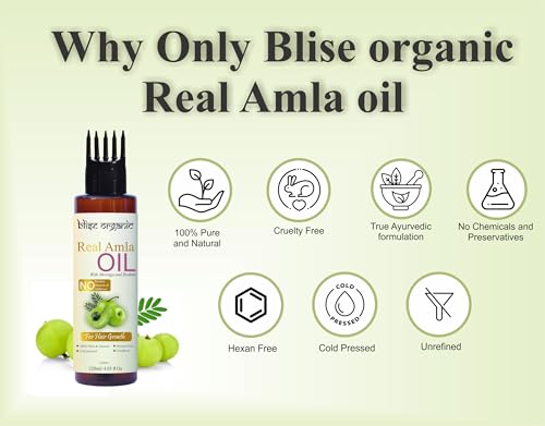 Blise Organic Amla Oil - 100% Pure Cold Pressed Hair & Skin Care