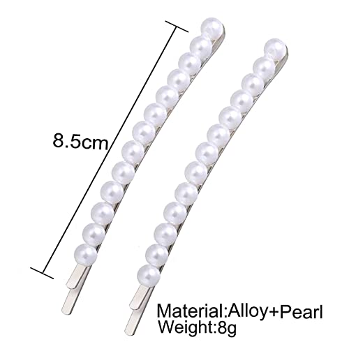 Silver Pearl Hair Clips Set - Vintage Bobby Pins for Women & Girls, 2 Pack
