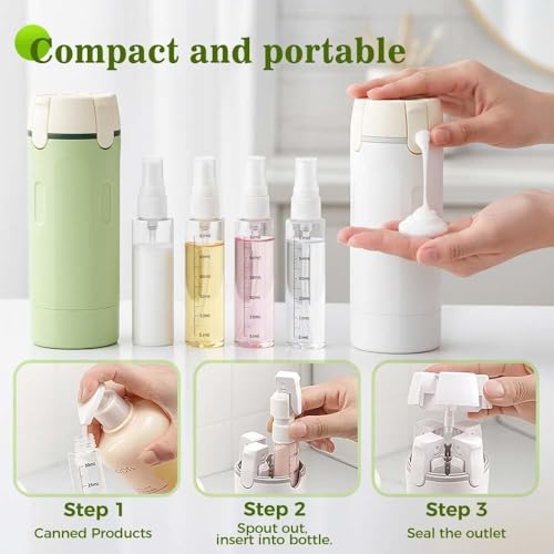 Travel Dispenser Set - 4 Pack 30ml Leak Proof Bottles, White