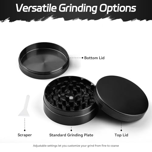 2.5'' Heavy-Duty Zinc Alloy Spice Grinder for Kitchen - Smooth Grinding