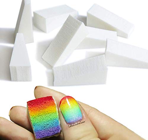 LASSUM 12 Pcs Gradient Nail Sponges for Color Fade Manicure Nail Art Tools