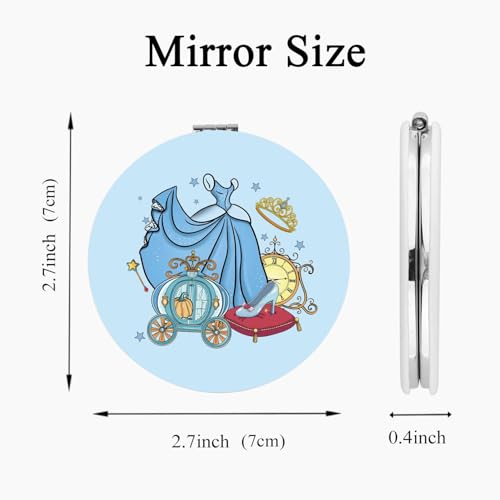 Princess Inspired Compact Mirror - 2.75" Dual-Sided Folding Makeup Mirror