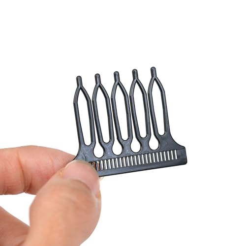 30 Pcs 5-Teeth Black Plastic Wig Combs for Styling Wigs