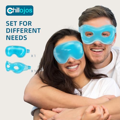Chillojos Blue Reusable Gel Cold Eye Mask for Puffy Eyes & Dark Circles - Post-Surgery & Migraine Relief
