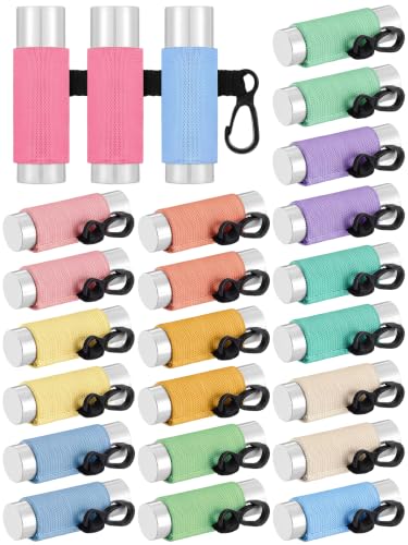 Liliaafar 24 Pcs Lip Balm Holder Keychain Candy Colors Simple - Lipstick & Lip Balm Accessory