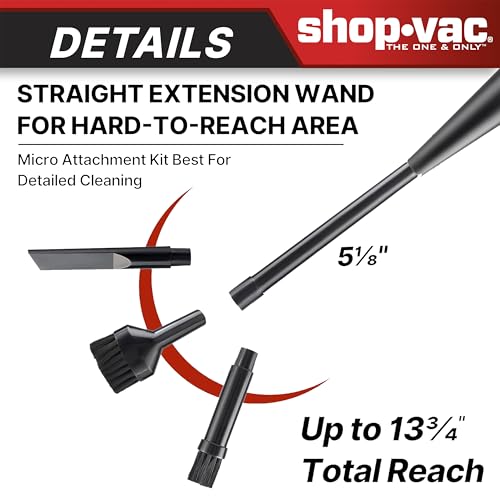 Shop-Vac Micro Cleaning Kit for 1-1/4" Hoses - 6-Piece Detailing Set