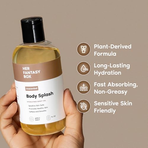 Her Fantasy Box Unscented Hydrating Body Oil 8 Fl Oz - Moisturizing & Non-Greasy