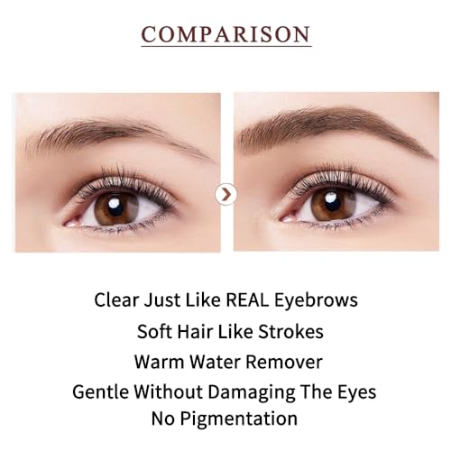 Waterproof Microblading Eyebrow Pen for Women - Long Lasting Brunette 2PCS