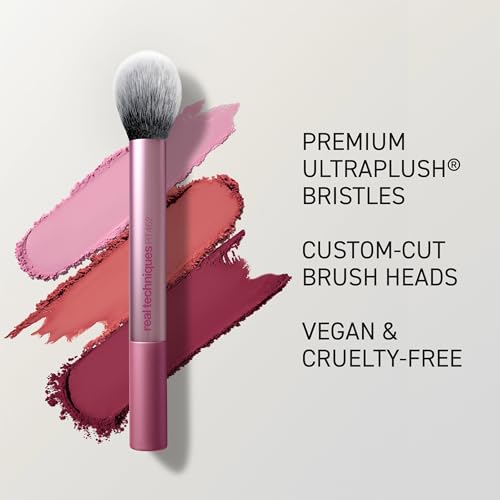 Real Techniques Precision Blush Brush - Fluffy Vegan Makeup Brush