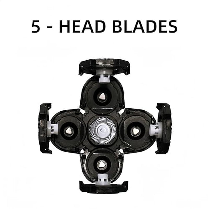 3 pcs Blades Refills Compatible with Freebird Head Shaver, 5 Blades Shaver Replacement Heads for Bald Men Freedom Grooming + 1 Cleaning Brush, Silver