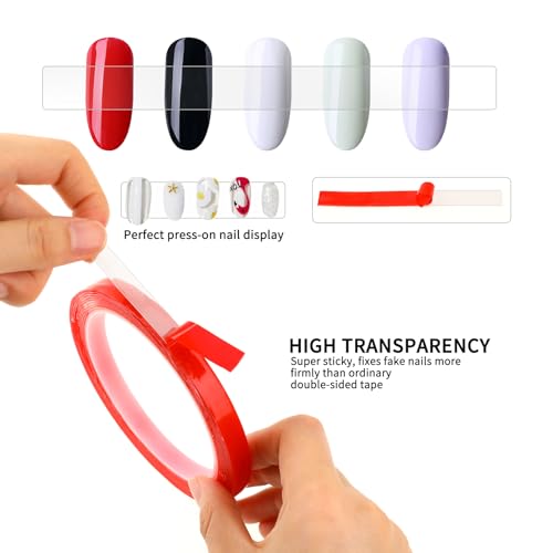 Mozeat Lens Double Sided Tape for Press on Nails - 2 Rolls, 10mm x 300cm