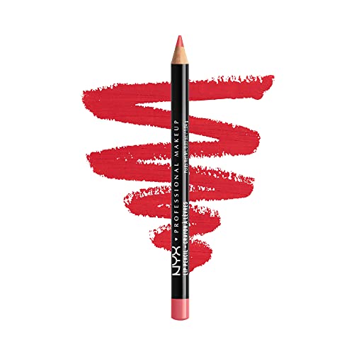 NYX Professional Makeup Slim Lip Pencil - Hot Red, Long-Lasting (2 Pack)