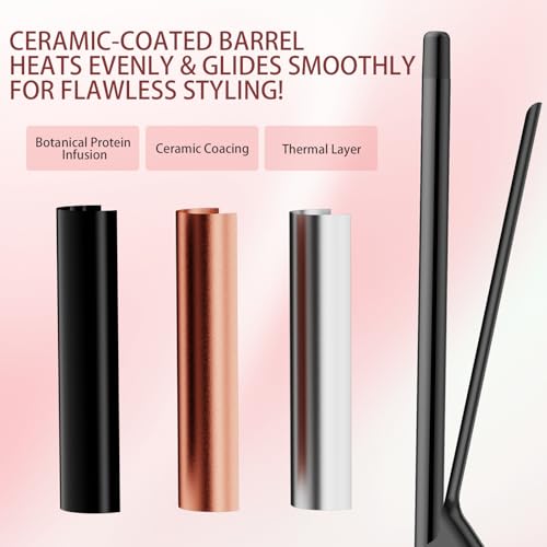SAOSA 1/2 Inch Thin Curling Wand, Extra-Long Ceramic Hair Iron for Ringlets