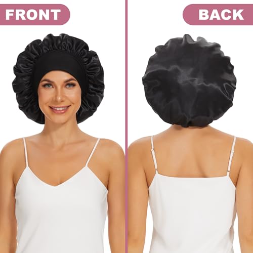 8 Pcs Satin Bonnet Set for Sleeping - Silk Hair Wraps by LEADUWAY