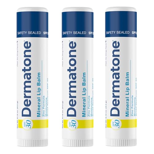 Dermatone Mineral Lip Balm SPF 30 | Moisturizing & Reef Safe | 3-Pack