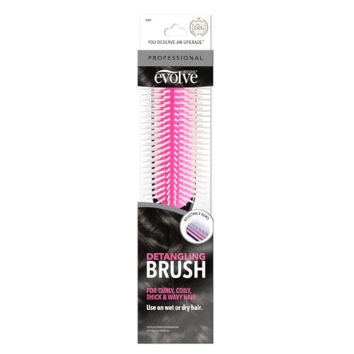 Evolve Detangling Brush 1 Count – Comfort Grip, No-Slip, Wet or Dry Hair