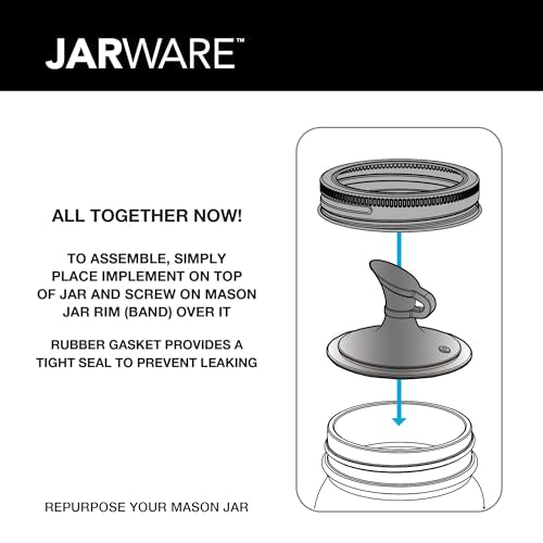 Jarware Mason Jar Oil Dispenser with Stainless Steel Spout - 16oz
