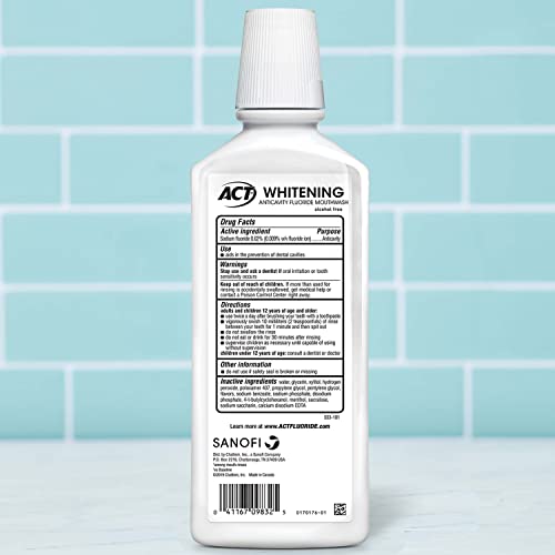 ACT Whitening and Anticavity Fluoride Mouthwash Bundle, Alcohol-Free