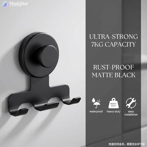 Heavy-Duty Suction Cup Hooks for Bathroom - Dual Hook Design